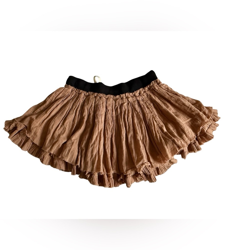 New! Free People Pretty Please Boho Mini Skirt flouncy, raw-edge hemline Small - Picture 5 of 7